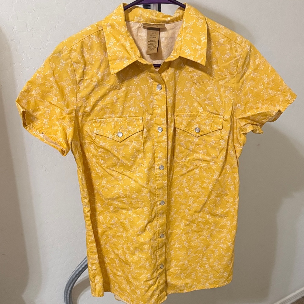Wrangler Bright Yellow Floral Button-Down Shirt